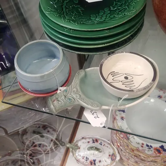 4 DISHES; TITIAN MAORI PATU, O.C STEPHENS ETC