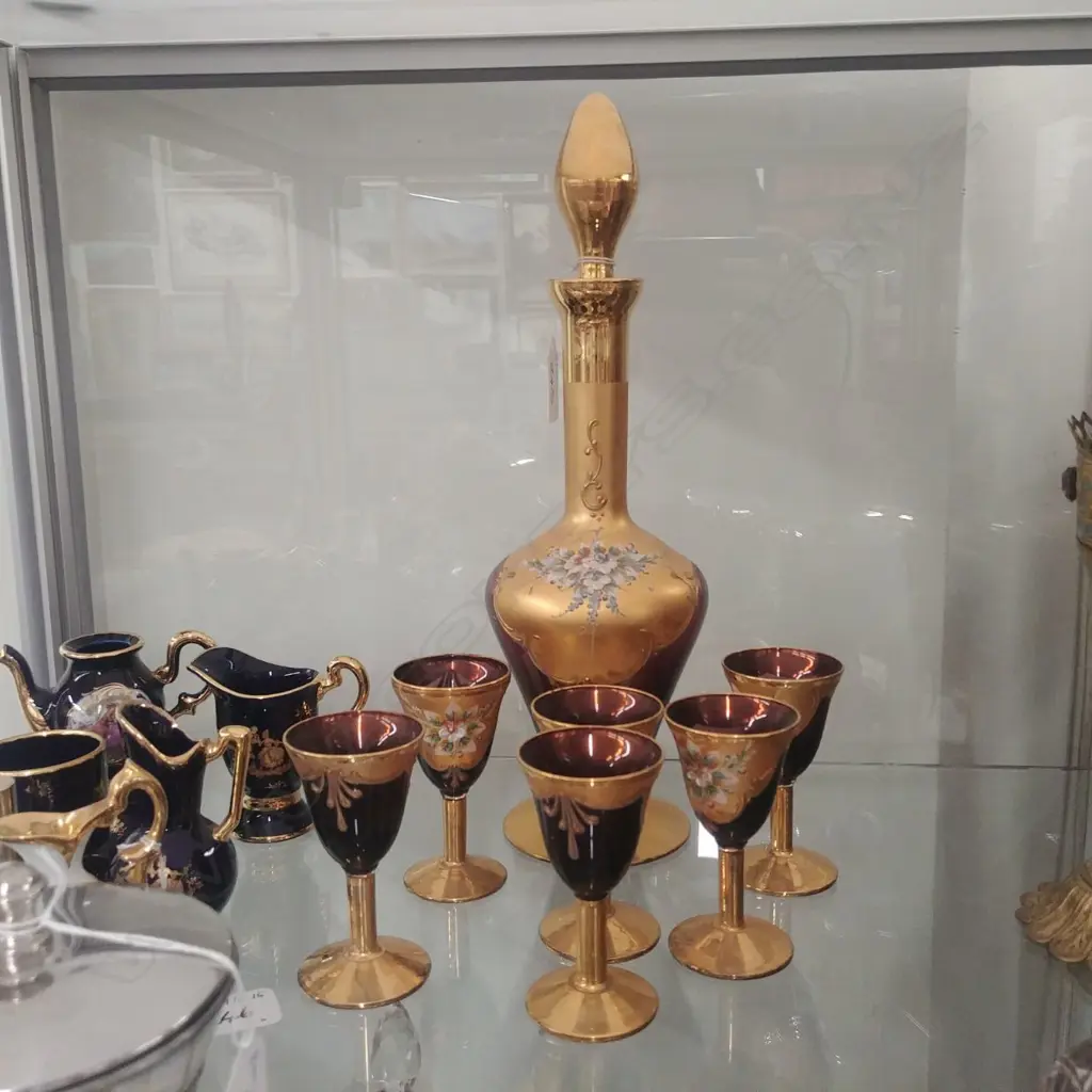 VENETIAN GLASS DECANTER SET Image 1++