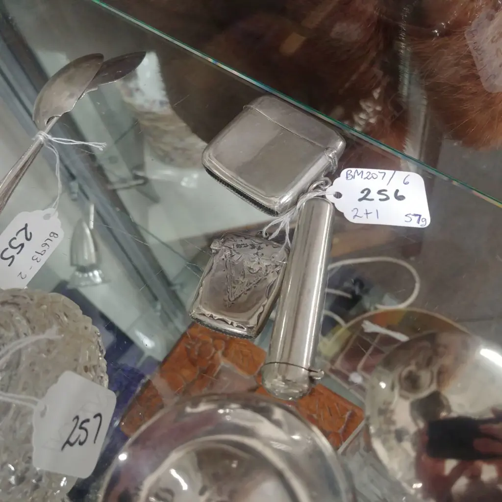 2 STERLING SIL. CIGAR CASE; 2 VESTER BOXES 57G Image 1++