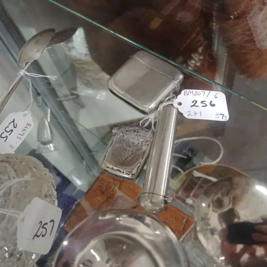 2 STERLING SIL. CIGAR CASE; 2 VESTER BOXES 57G