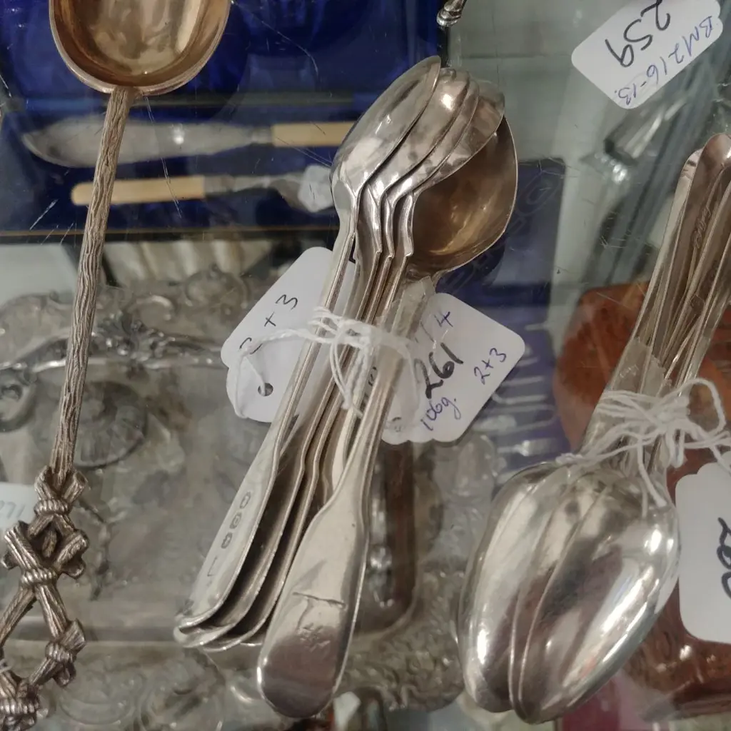 5 STERLING SILVER TEA SPOONS 106G Image 1++