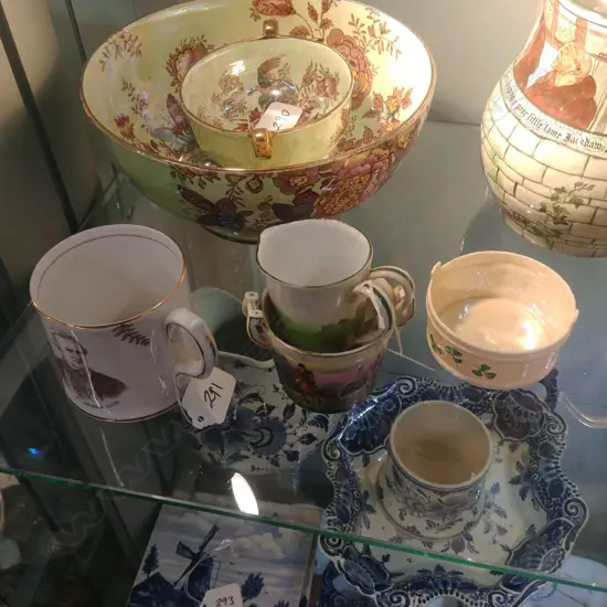 ROYAL BAYREUTH; 2 BELEEK; CAPT. COOK MUGS