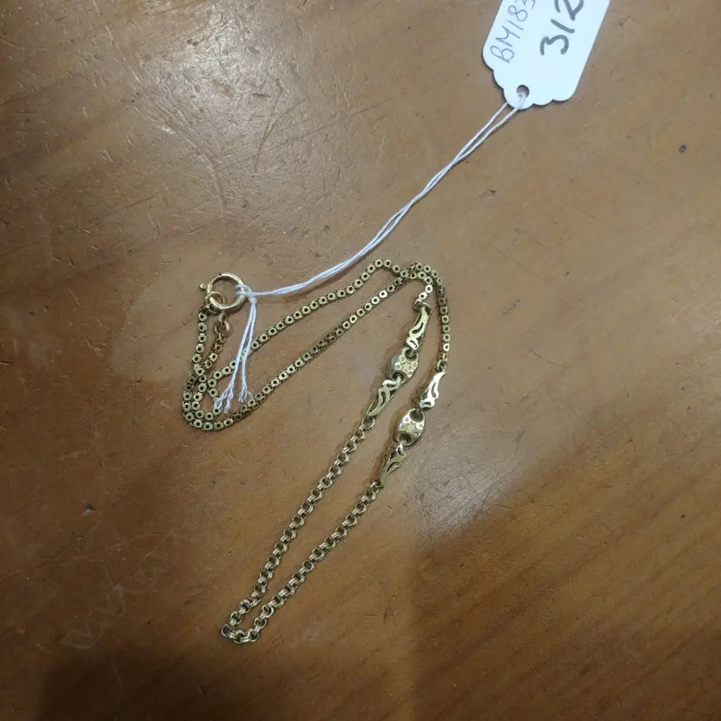 UNMARKED 9CT GOLD FANCY LINK CHAIN 7.74gm Image 1++