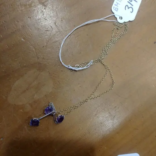 EDWARDIAN 9CT GOLD AND AMETHYST NECKLACE