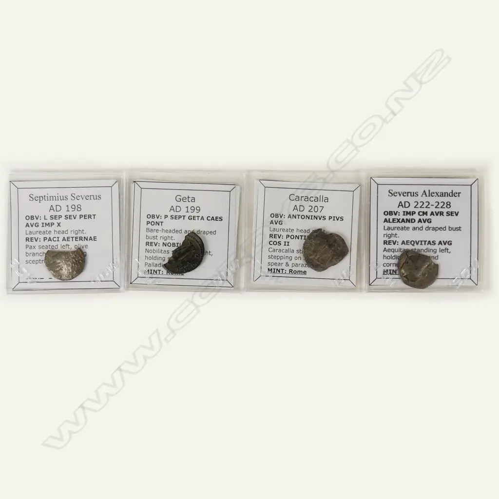 Four Roman silver denarius coins Image 1++