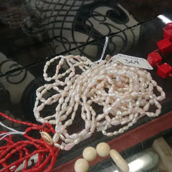 PEARL NECKLACE W/ 14K CLASP + PEARL NECKLACE 