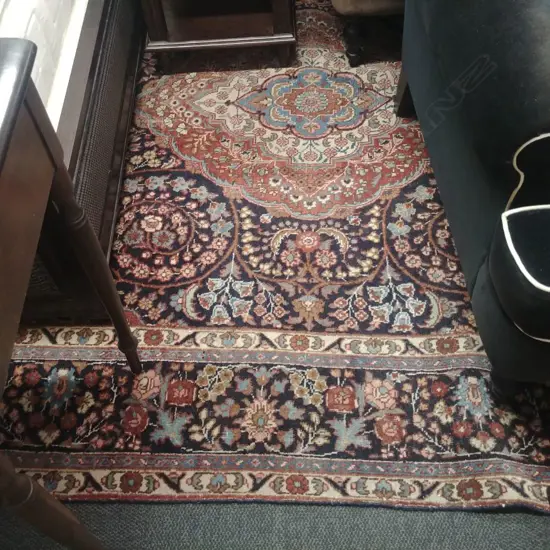 ANTIQUE HAND KNOTTED CARPET FADED/WORN