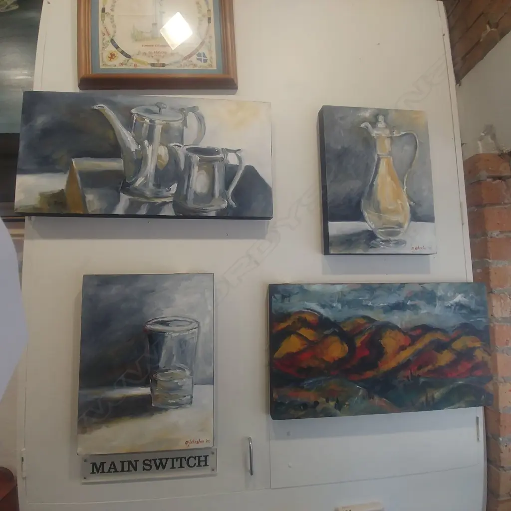 FOUR M. JOHNSTON UNFRAMED OILS Image 1++