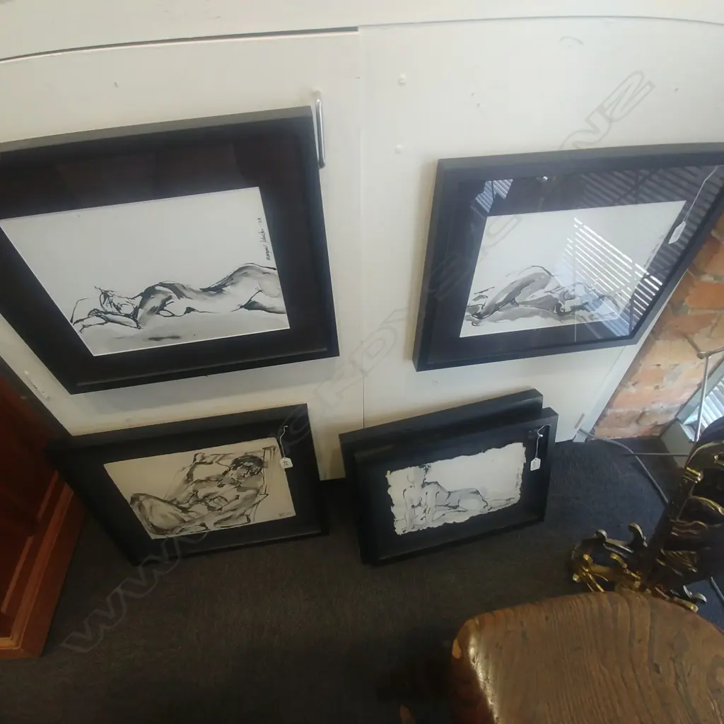 FIVE M. JOHNSTON FRAMED NUDES Image 1++