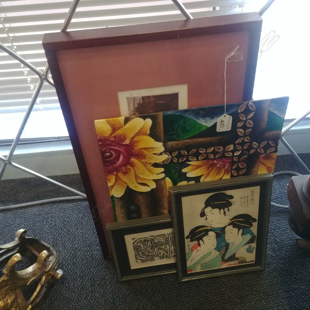 2 NUMBERED PRINTS, WOODBLOCK & OIL Image 1++