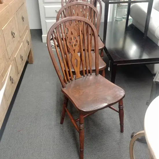 FOUR SPINDLE BACK COUNTRY CHAIRS