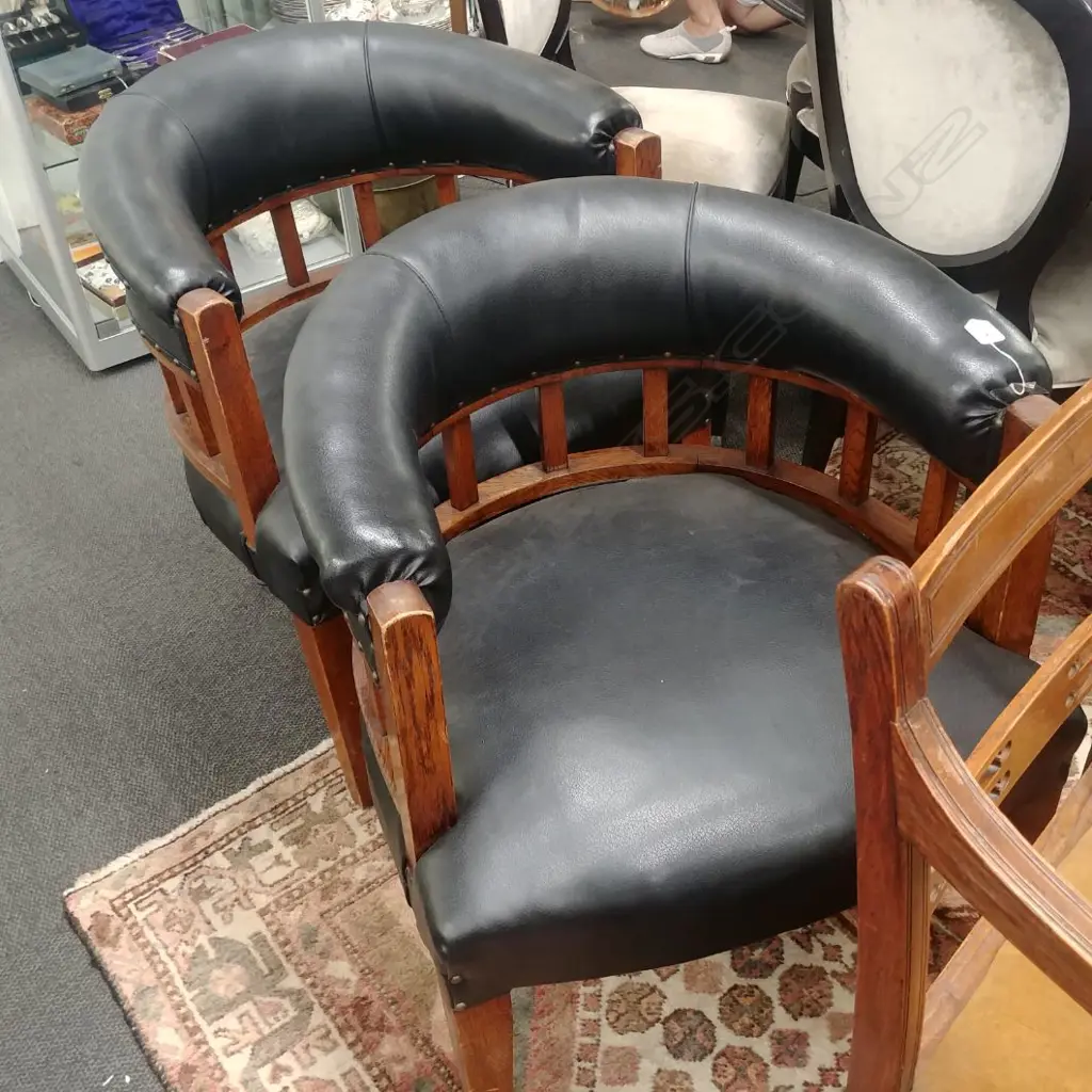 PR ART DECO OAK TUB CHAIRS Image 1++