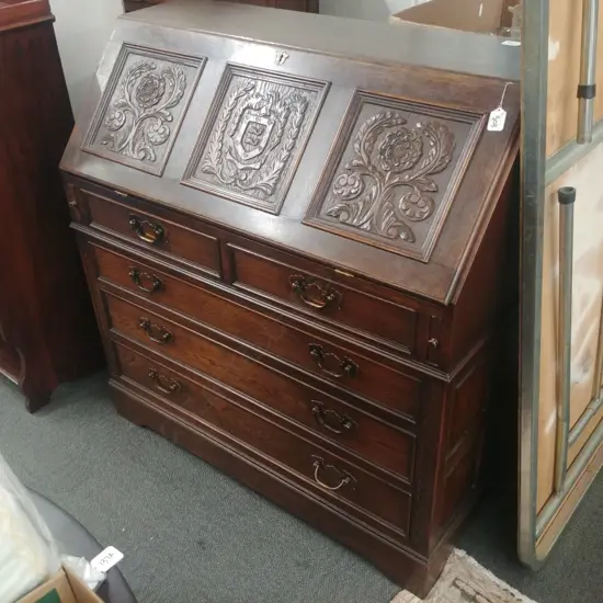 EARLY 20TH CENTURY OAK WRITING BUREAU