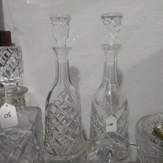 2X TALL CRYSTAL DECANTERS