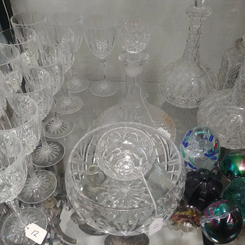 GLASS DECANTER;CRYSTAL BOWL ETC. Image 1++