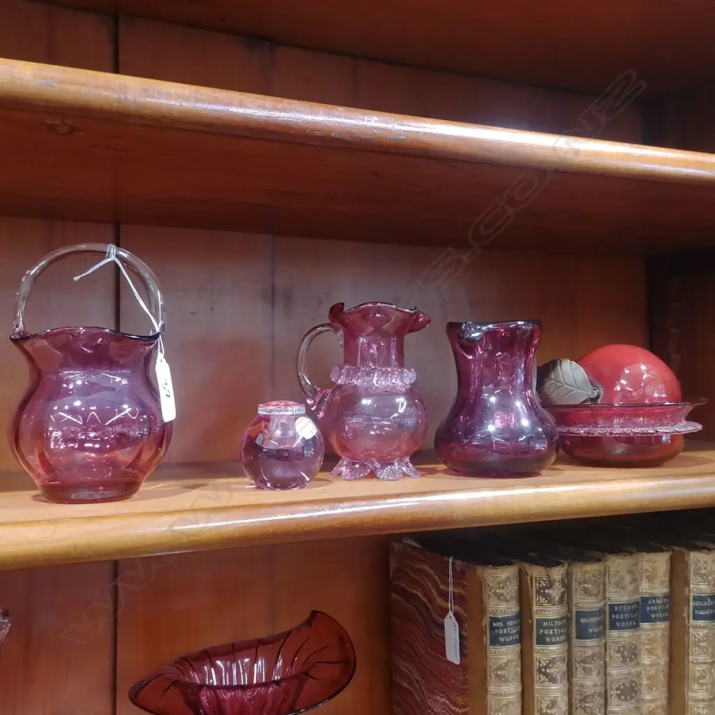ASST RUBY GLASS X 6 Image 1++