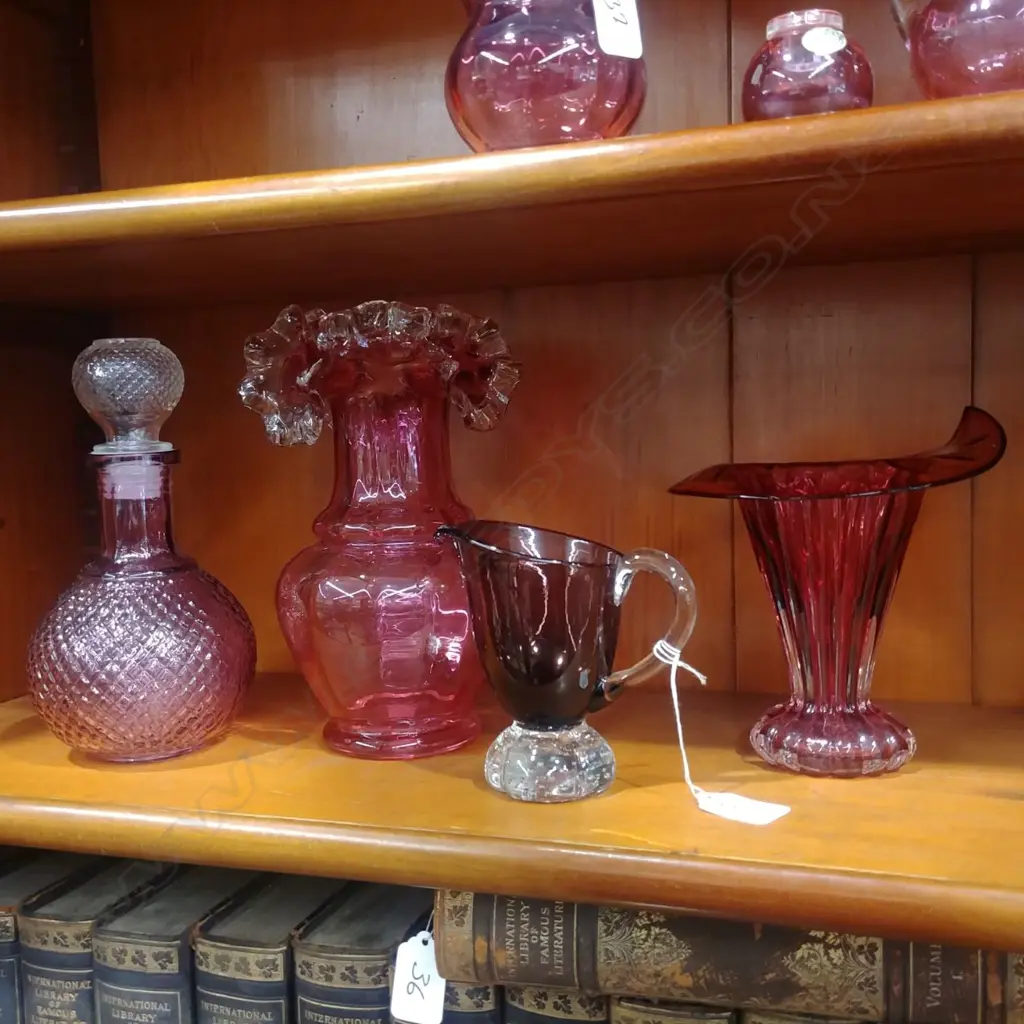 ASST RUBY GLASS X 4 Image 1++
