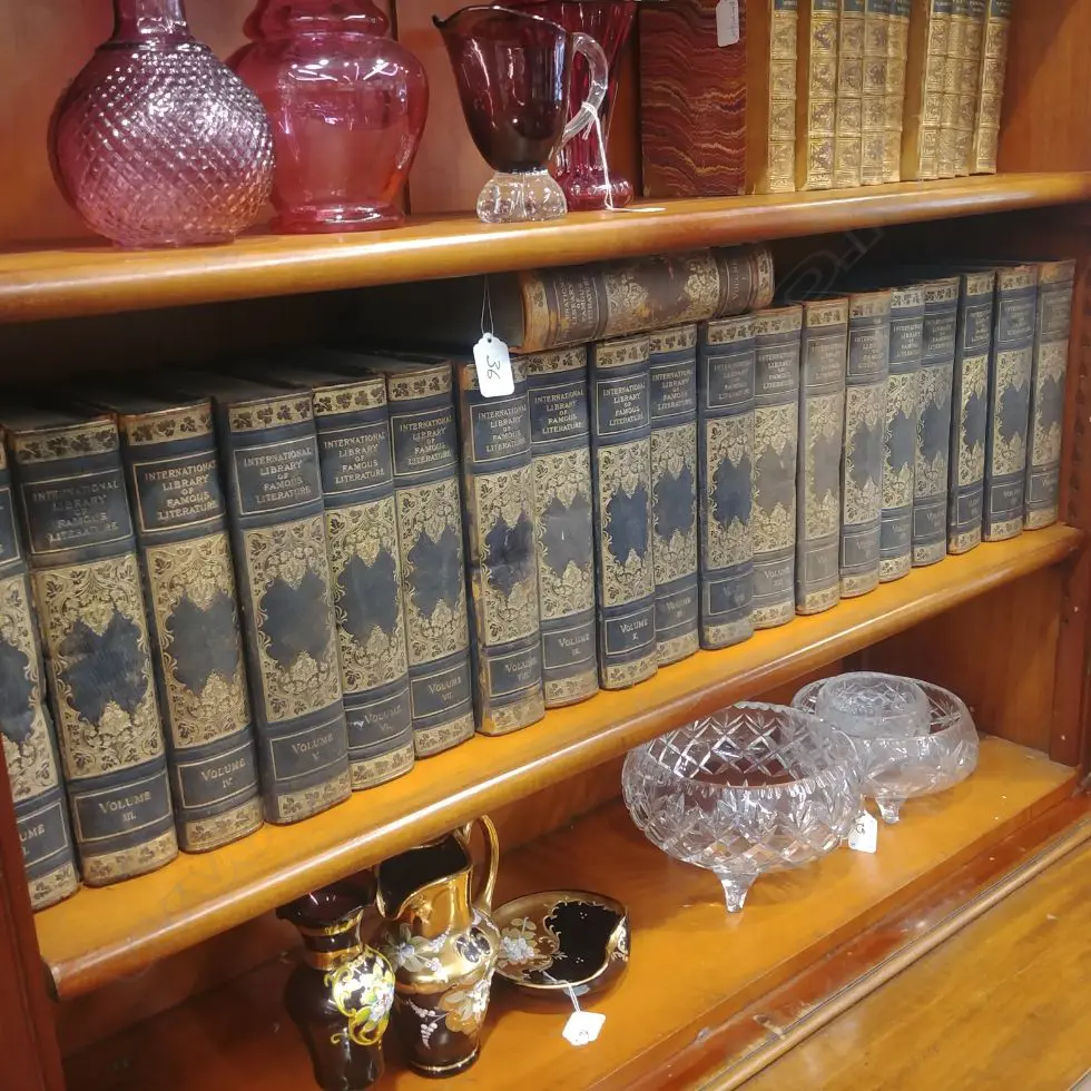 SET 20 LEATHER BOUND BOOKS 'INTL LIBRARY FAMOUS LITERATURE' Image 1++