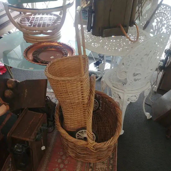 CANE BASKET &  CANE TROLLEY BASKET