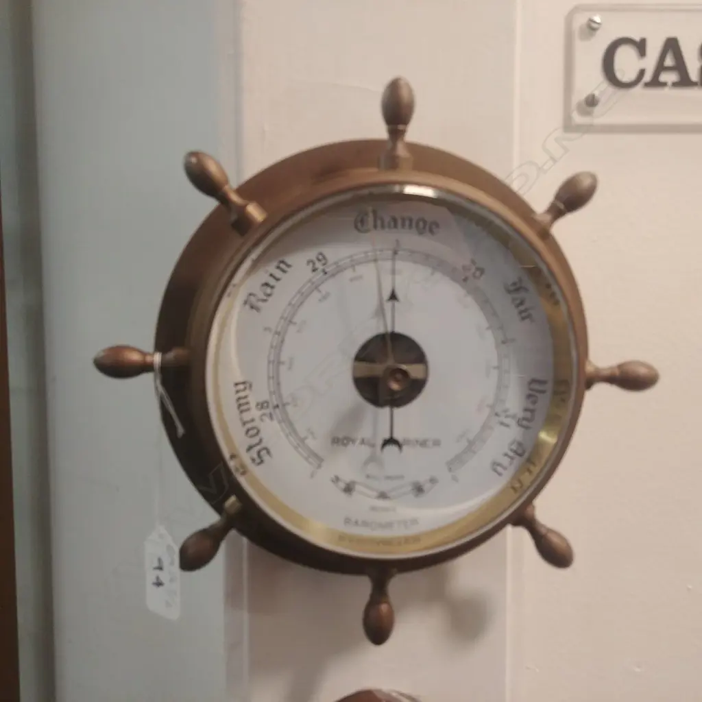 BRASS BAROMETER 'ROYAL MARINER' Image 1++