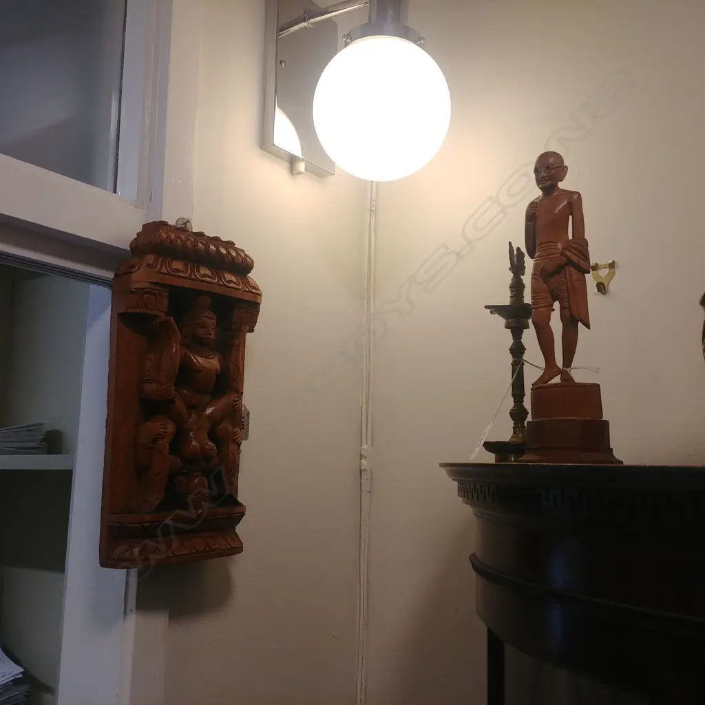 INDIAN SHIVA; GHANDI; BRASS CANDLESTICK Image 1++