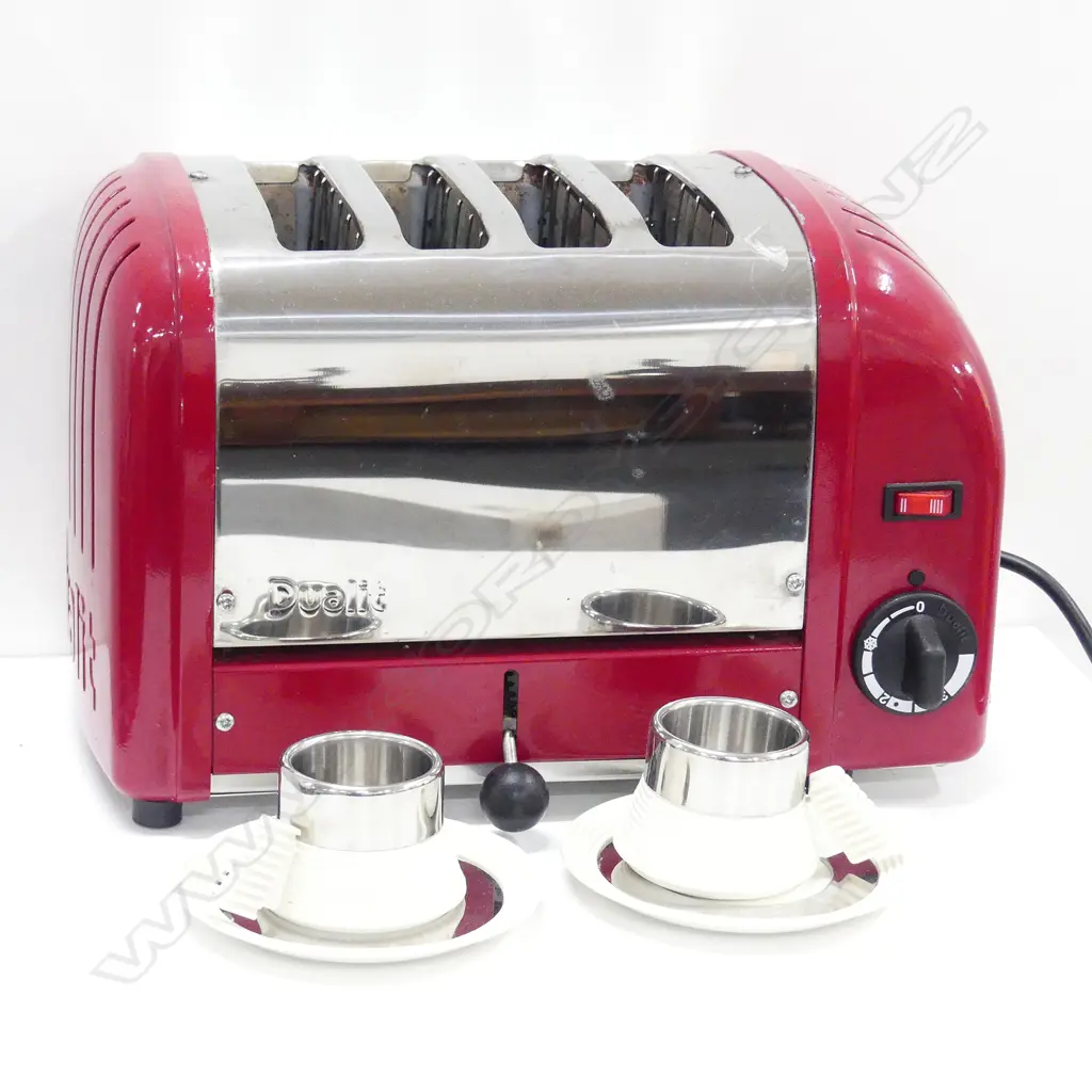 DUALIT 4-SLICE TOASTER & TWO ART DECO STYLE COFFEE CUPS Image 1++