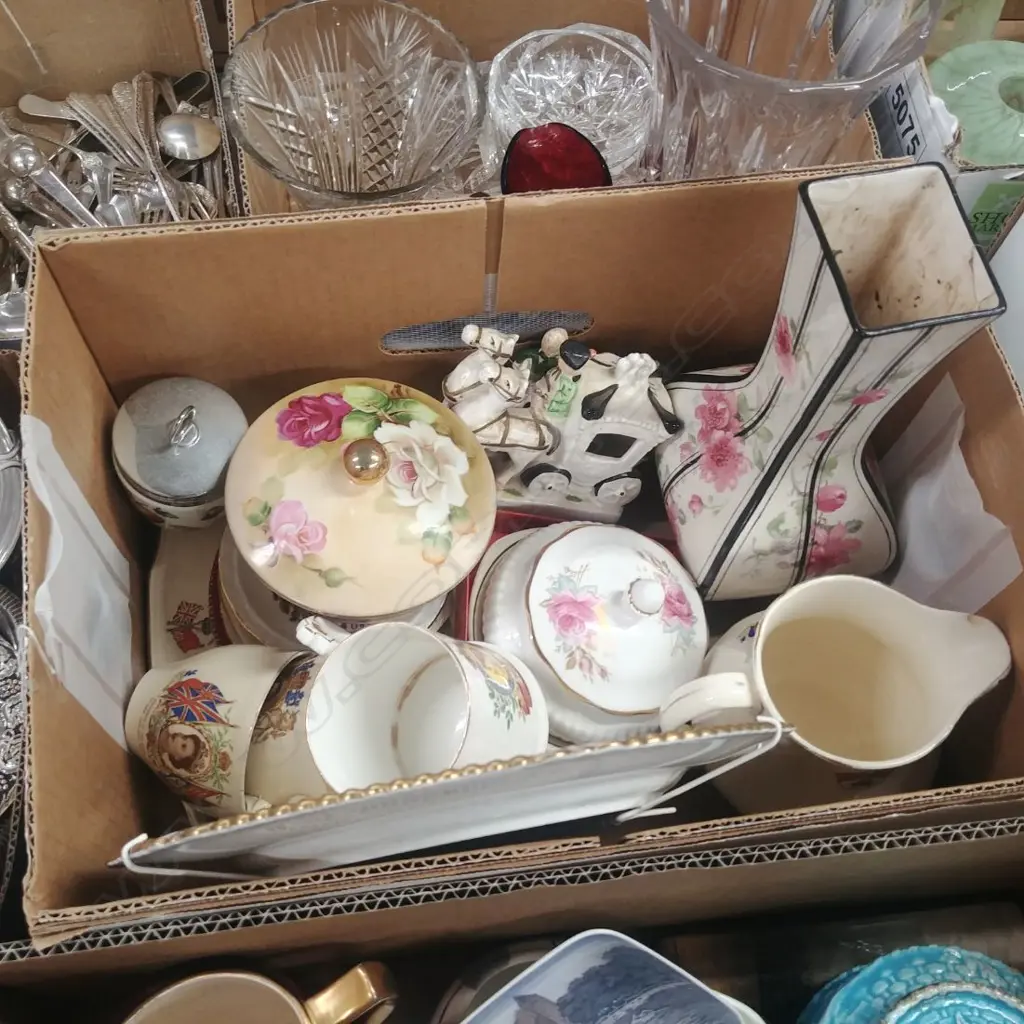 BOX CORONATION PLATES,MUGS,JUGS; CHINA ETC Image 1++