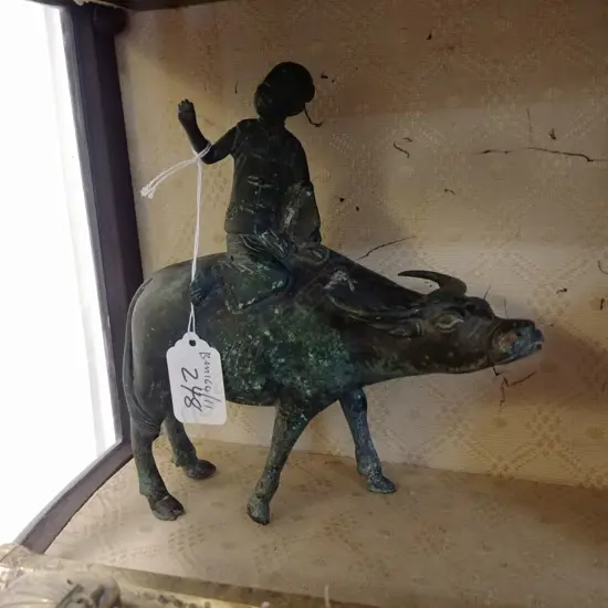 CHINESE BRONZE OXEN FIGURE