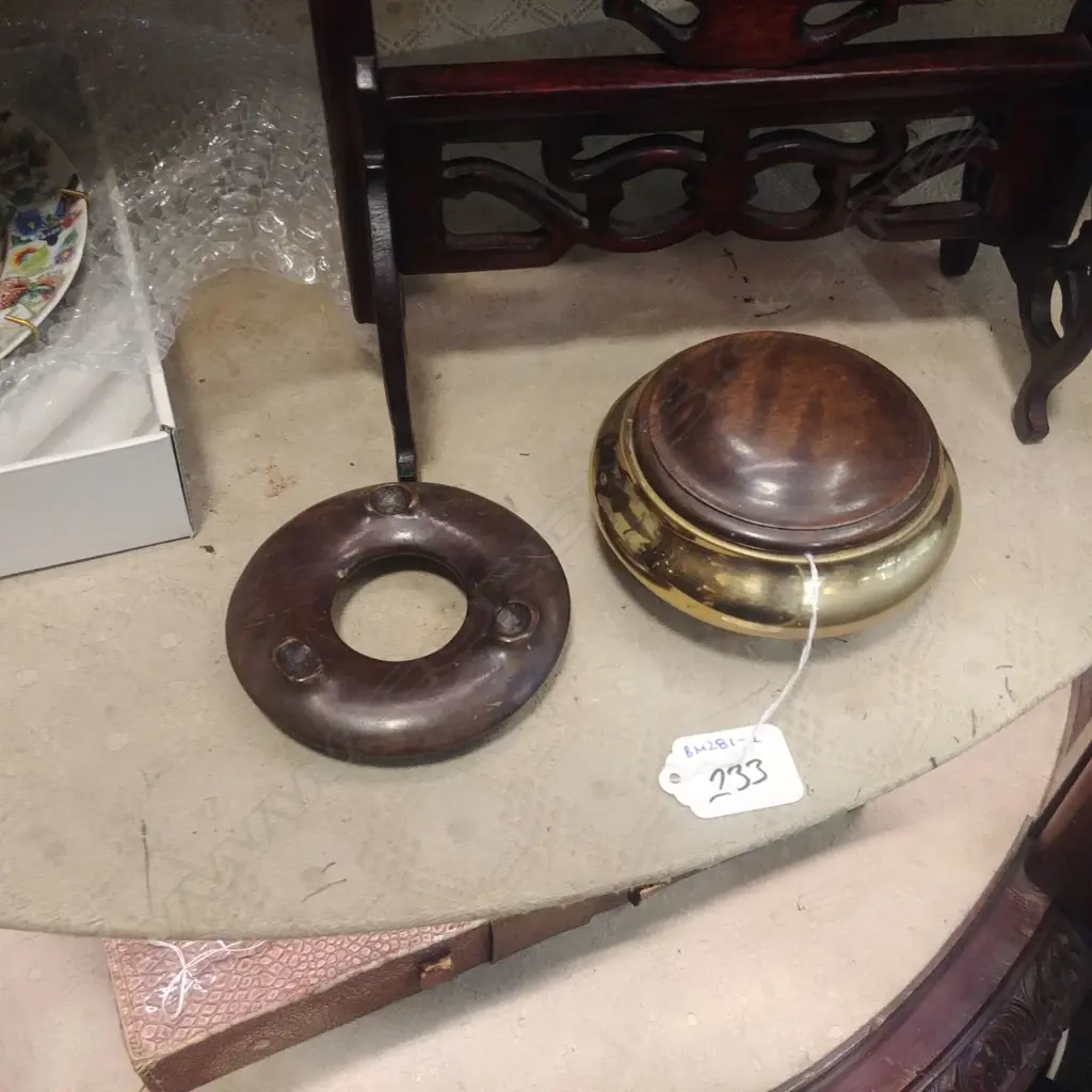 CHINESE BRASS INCENSE TRAY Image 1++