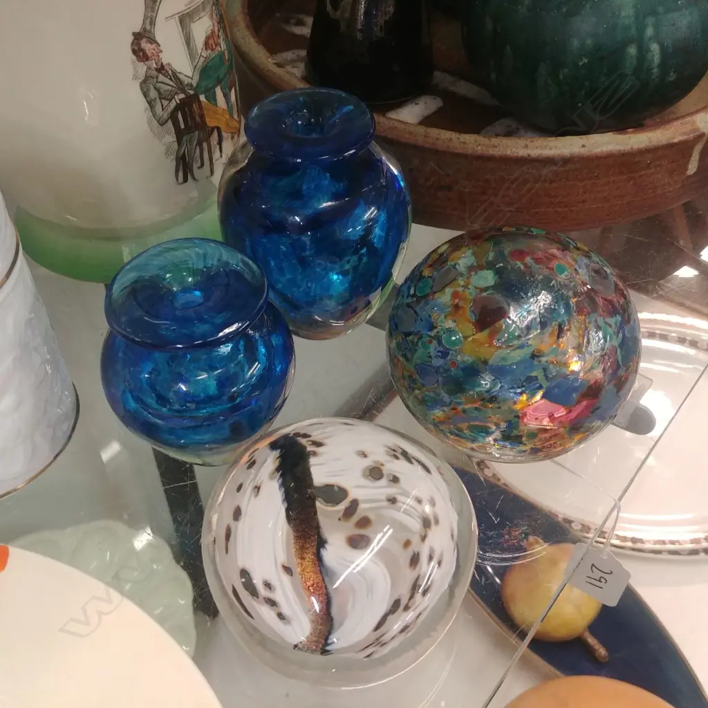 4 SIGNED ART GLASS PCS SGND Image 1++