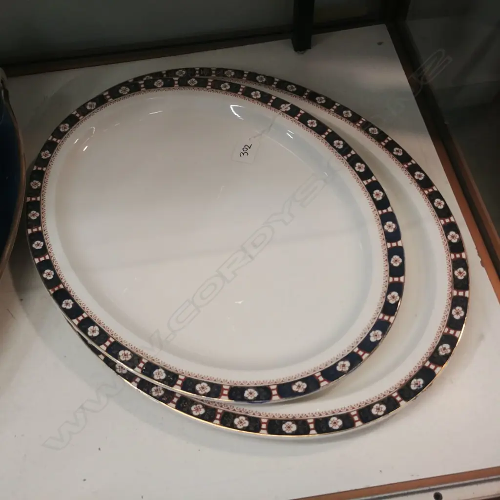 2 LG CHINA WOODS WARE GILT MEAT PLATTERS Image 1++