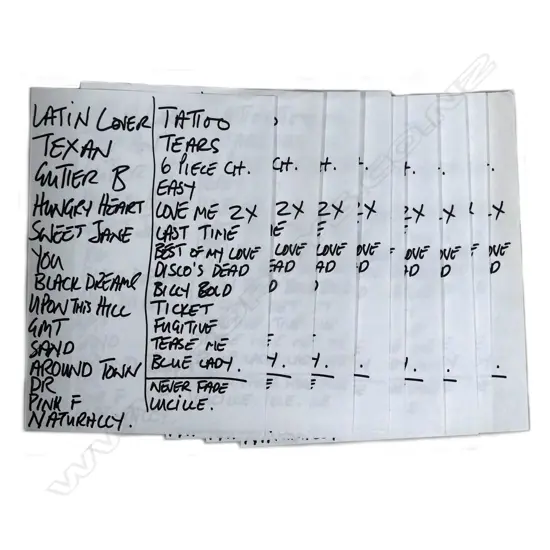 9 PHOTO COPIED HELLO SAILOR SET LISTS