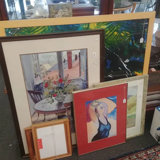 6 VARIOUS FRAMED PRINTS INCL. JANE EVANS