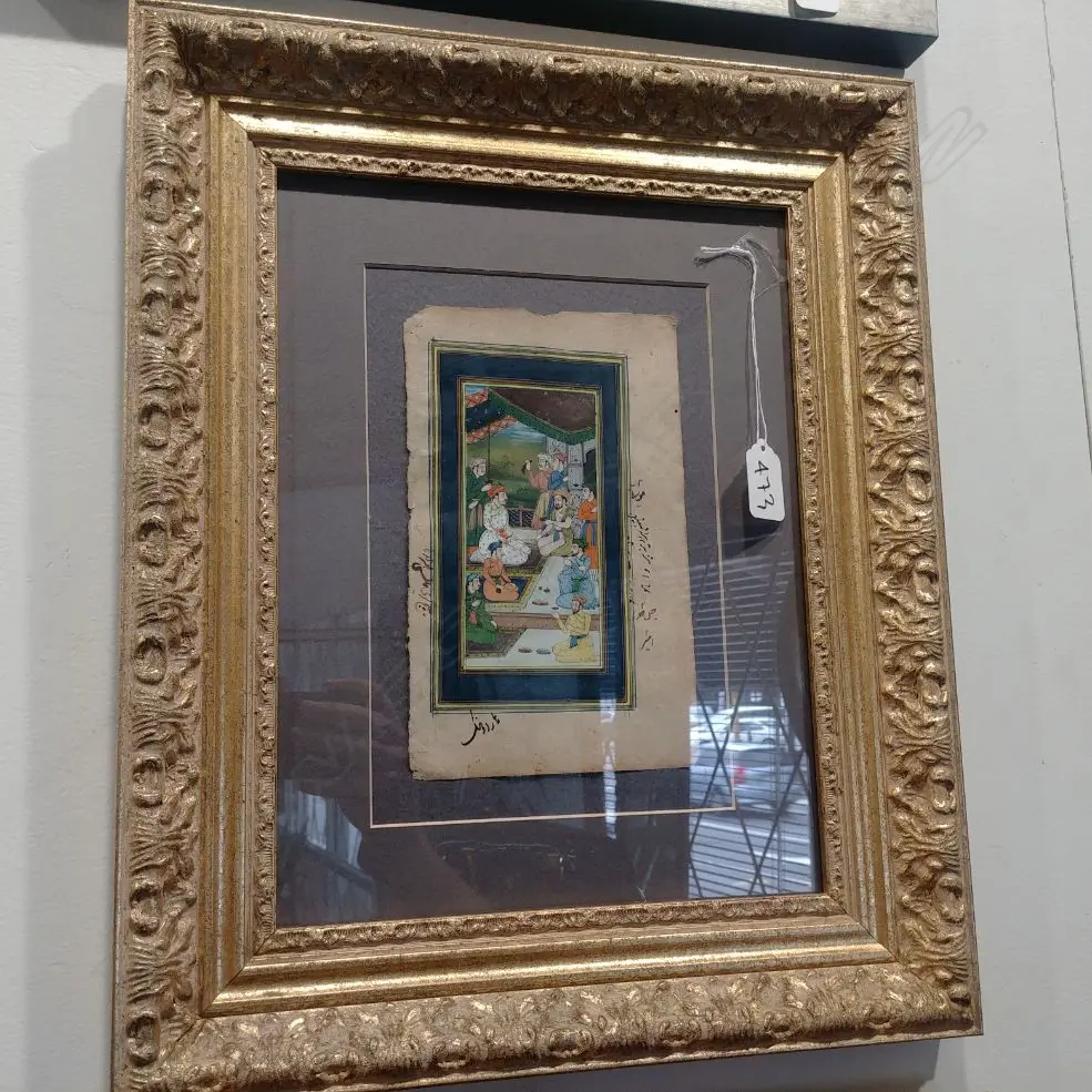 GILT FRAMED INDIAN MINIATURE PICTURE Image 1++