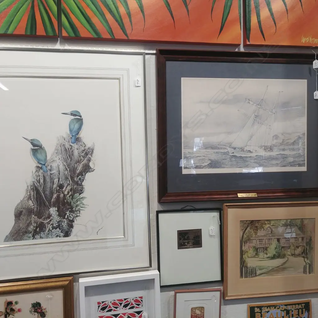 2 PRINTS R.CHING/SPIRIT OF ADVENTURE + W/C BY OLIVE CRAWFORD Image 1++