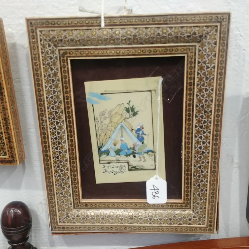 ORNATELY FRAMED MOGHUL MINIATURE ON IVORY Image 1++