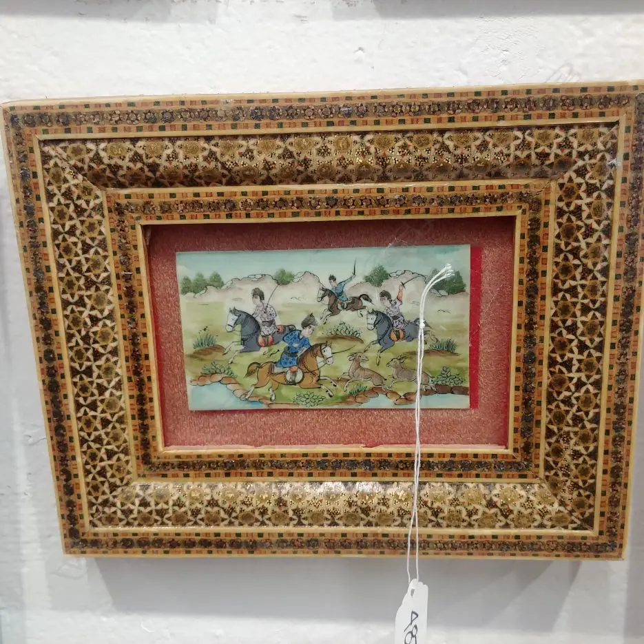 ORNATELY FRAMED MOGHUL MINIATURE ON IVORY Image 1++
