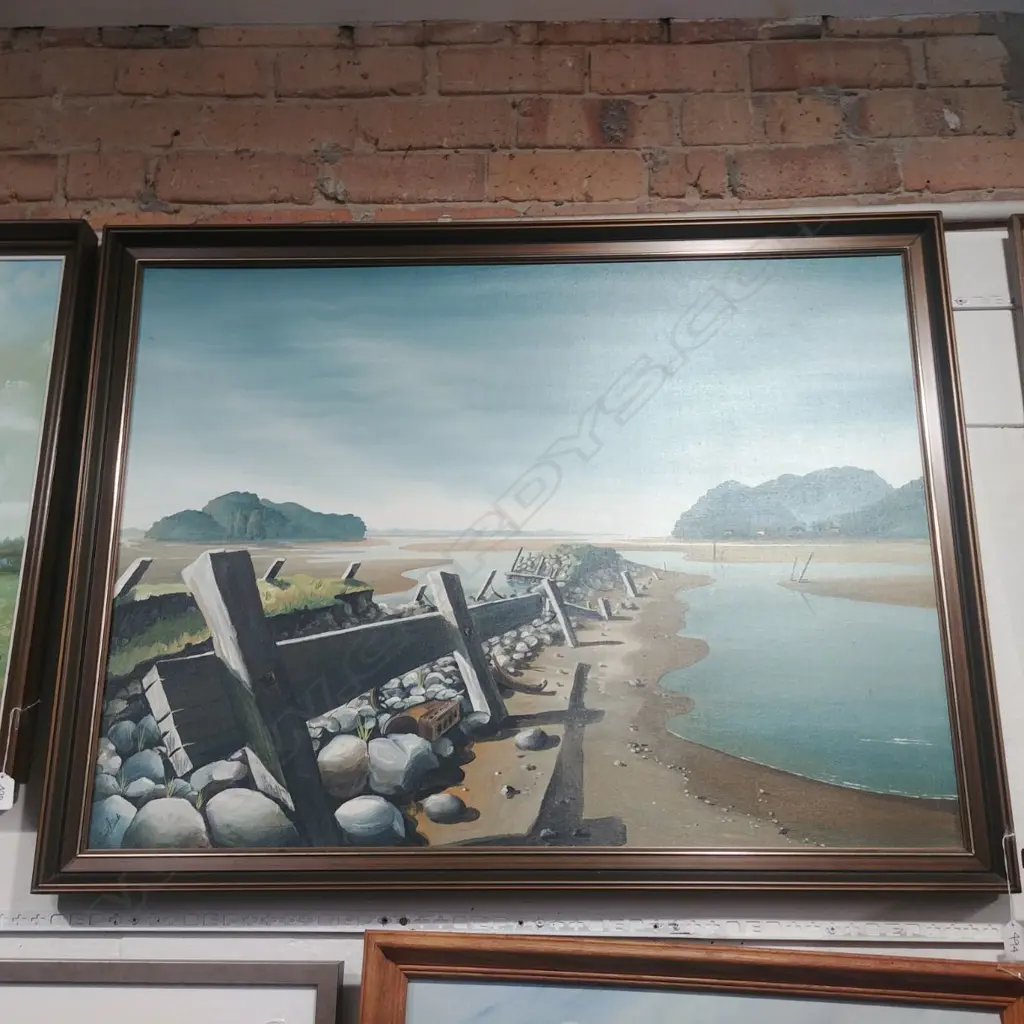 STUART SLADE 'THE OLD KUTARERE WHARF' ACRYLIC 1987 Image 1++