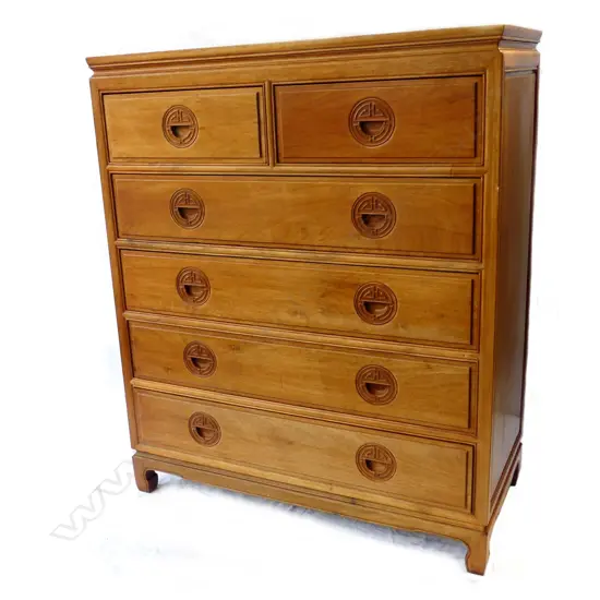 A yellow rosewood Chinese seven drawer chest