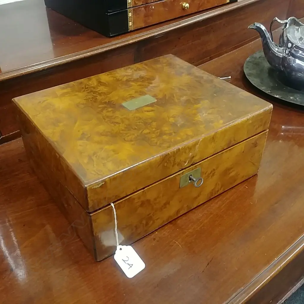 BURR WALNUT WRITING SLOPE  Image 1++