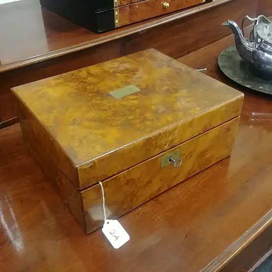 BURR WALNUT WRITING SLOPE 