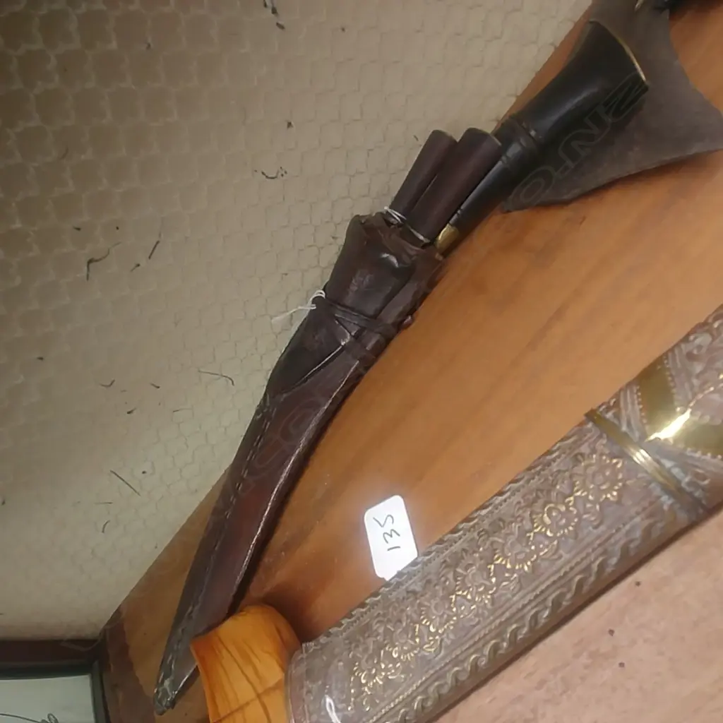(I74) OLD KHUKRI IWTH DECORATED SHEATH Image 1++