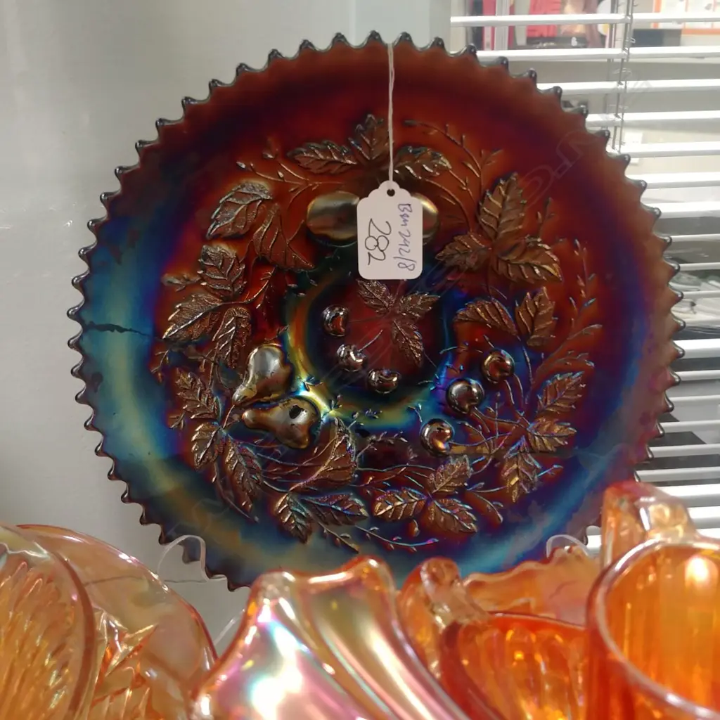 BLACK CARNIVAL GLASS DISH a/f Image 1++