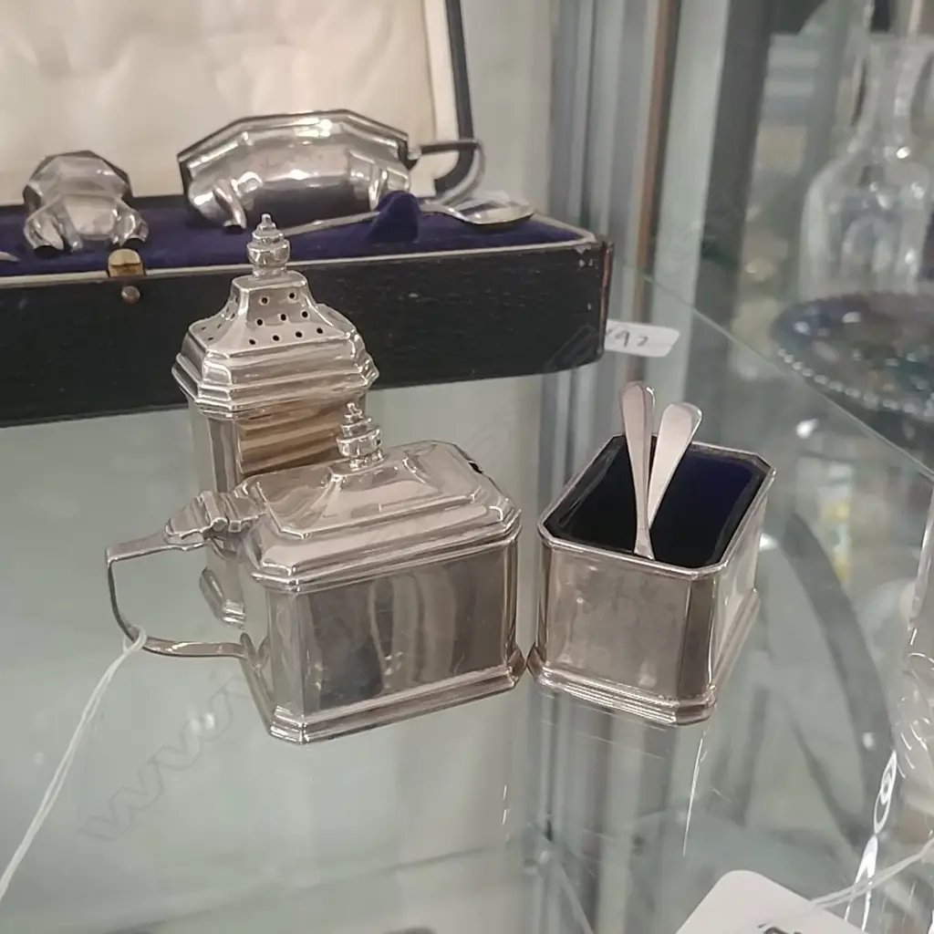 ART DECO S/S CRUET SET APPROX 95G Image 1++