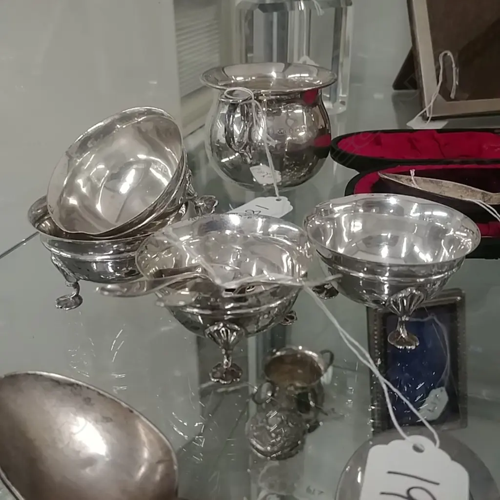 4 SILVER SALTS & SPOONS 133GMS Image 1++