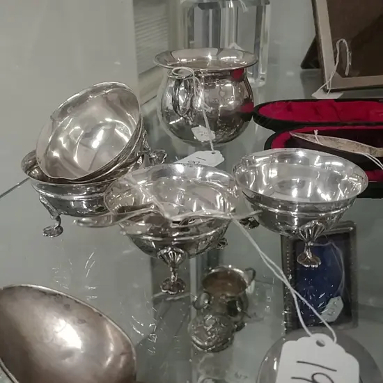 4 SILVER SALTS & SPOONS 133GMS