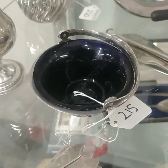 S/S SWING HANDLED GLASS LINED BONBON DISH