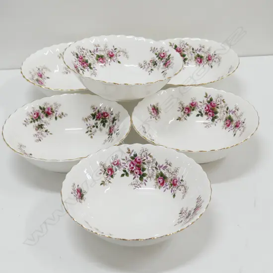 6 R/ALBERT LAVENDER ROSE BOWLS, DIA. 160MM