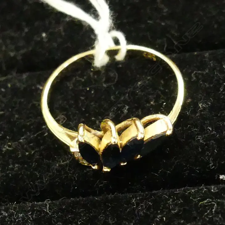 14CT SAPPHIRE & DIAMOND DRESS RING Image 1++