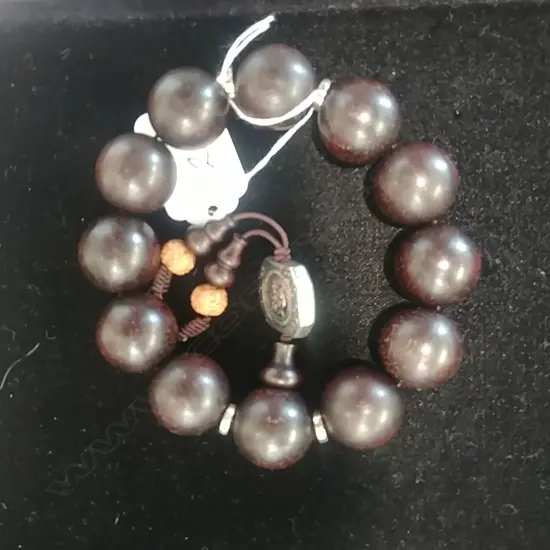 ZITAN BEAD BRACELET SILVER HIGHLIGHTS